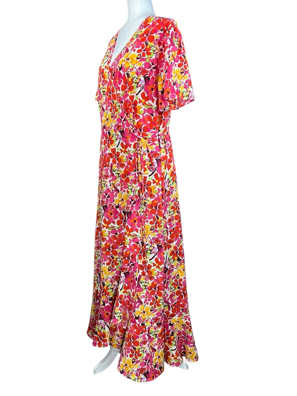PRETTY GARDEN Summer Maxi Wrap Dress, XXL Wedding Guest Everyday - Picture 6 of 13